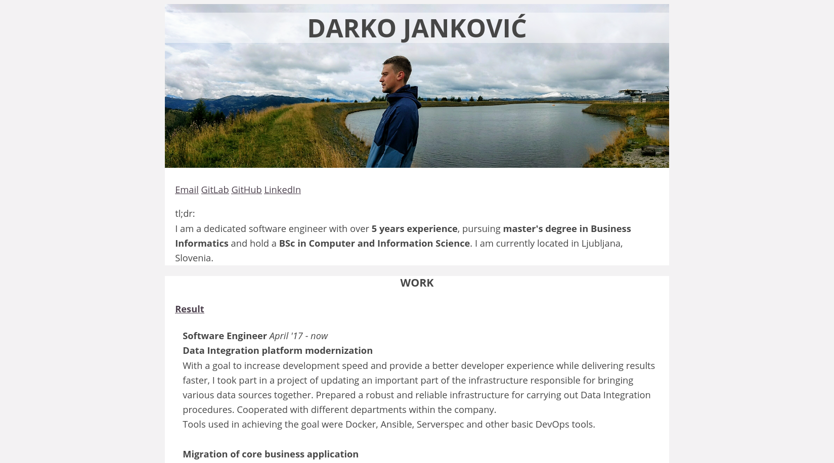 Old jankovic.dev look